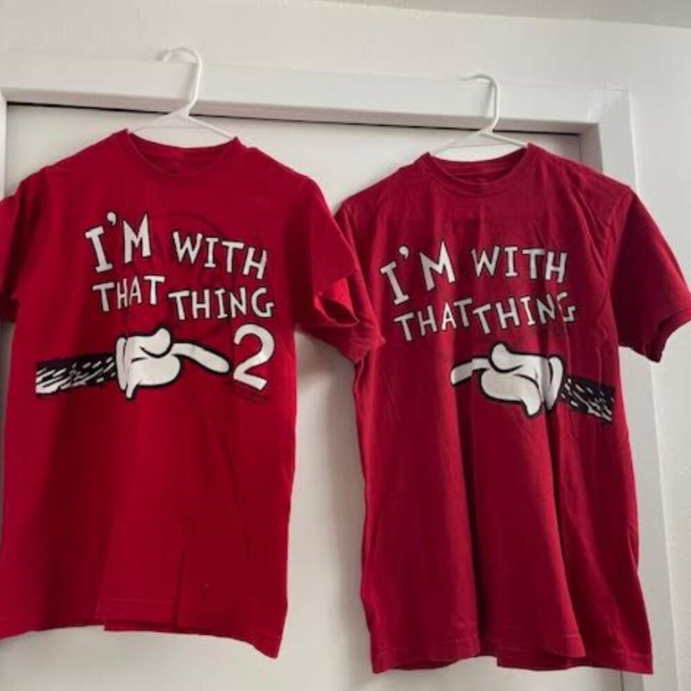 Red Graphic Short Sleeve Tee - "I'm With That Thing"